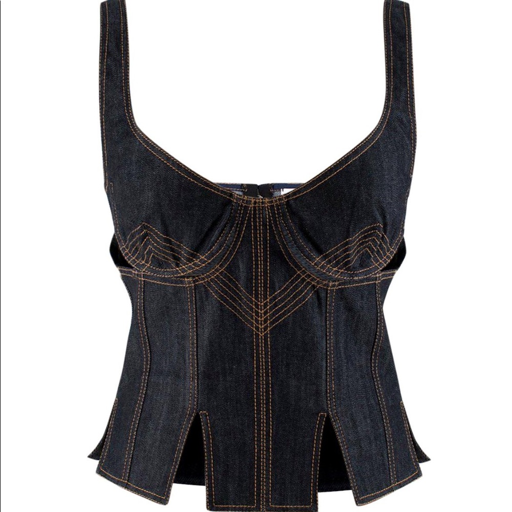 JW Anderson Stretch Denim Cut Out Bodice Top US4